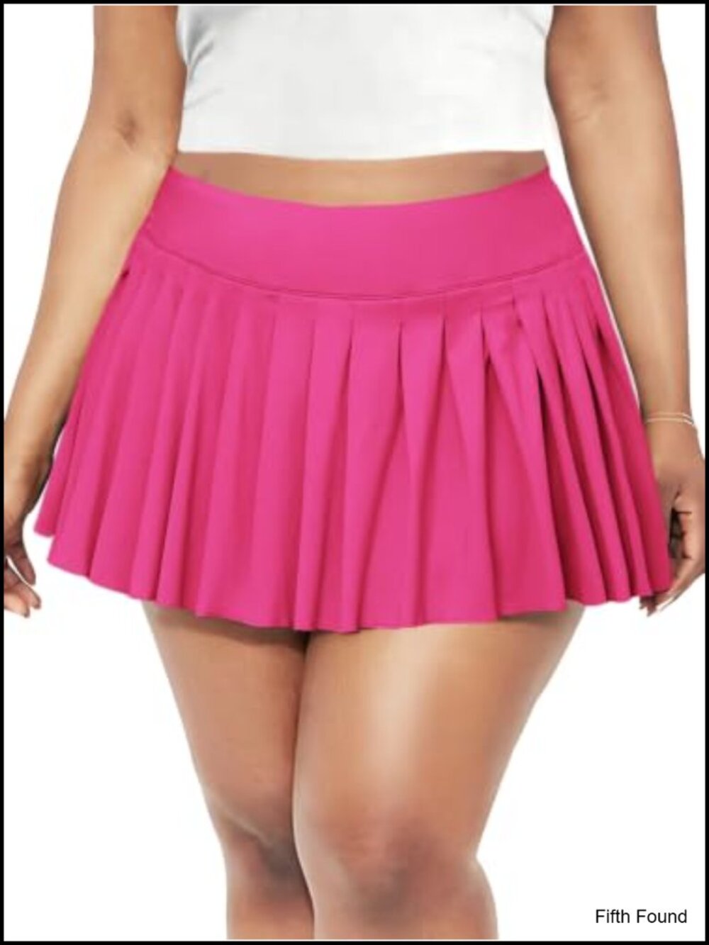 Plus Size High Waist Pleated Mini Skort with Built-in Shorts